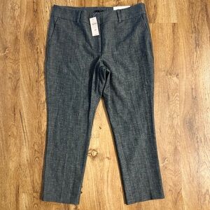 Ann Taylor Factory NWT Women's Size 8p Petite Gray Straight Leg Mid Rise Pants